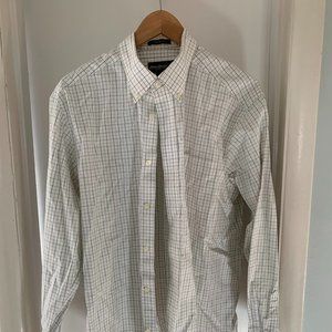 Eddie Bauer Mens Dress Shirt L White Checks